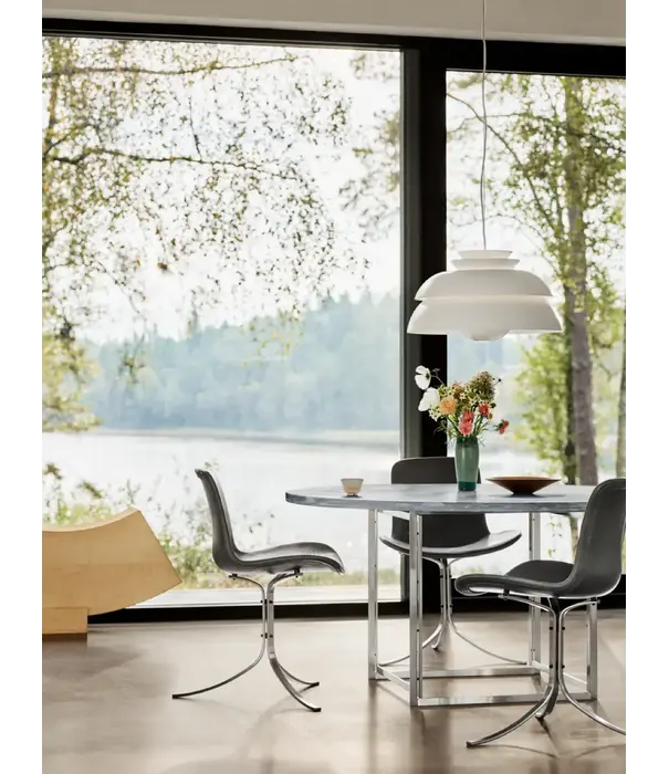 Fritz Hansen Fritz Hansen - PK9 dining chair Aura leather, stainless steel base