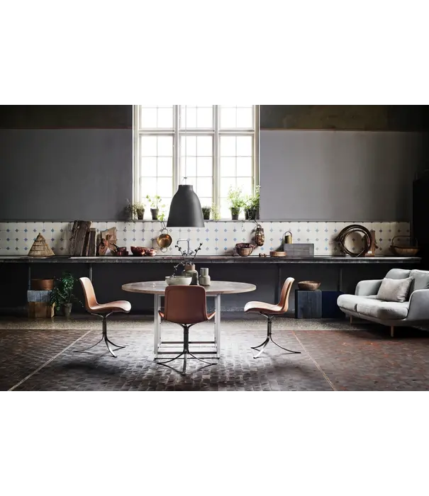 Fritz Hansen Fritz Hansen - PK9 dining chair Aura leather, stainless steel base