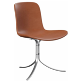 Fritz Hansen - PK9 dining chair Grace leather, stainless steel base
