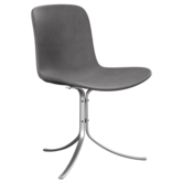 Fritz Hansen - PK9 dining chair Embrace leather, stainless steel base