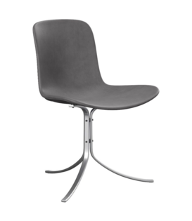 Fritz Hansen - PK9 dining chair Embrace leather, stainless steel base