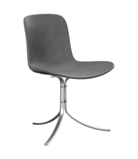 Fritz Hansen - PK9 eetkamerstoel Embrace leer, rvs voet