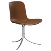 Fritz Hansen - PK9 dining chair Aura leather, stainless steel base