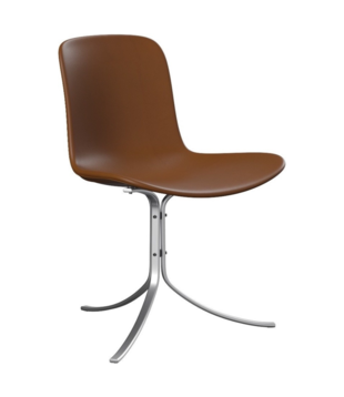 Fritz Hansen - PK9 dining chair Aura leather, stainless steel base