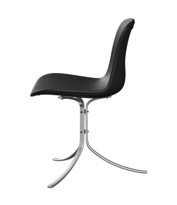 Fritz Hansen Fritz Hansen - PK9 eetkamerstoel Aura leer zwart, rvs voet