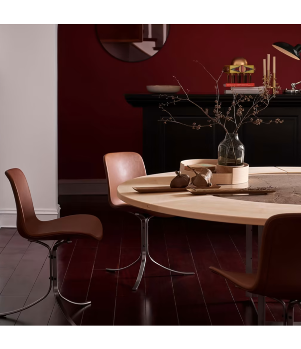 Fritz Hansen Fritz Hansen - PK9 dining chair Aura leather, stainless steel base