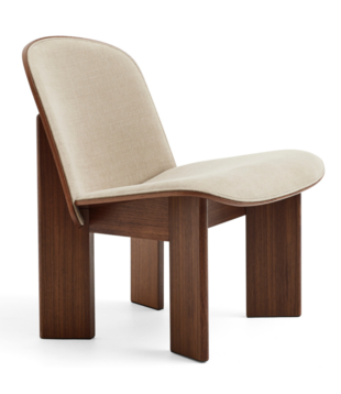 Hay - Chisel lounge chair walnut, front Linara 216