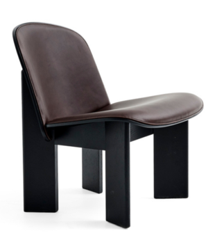 Hay - Chisel lounge chair black oak, Sense dark brown leather