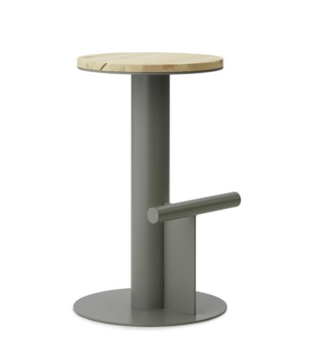 Pole Counter Stool pine / grey H65