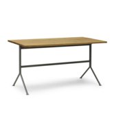 Kip bureau grijs staal / eiken top