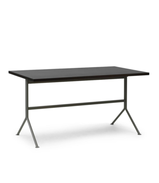 Kip desk grey steel, dark brown pine