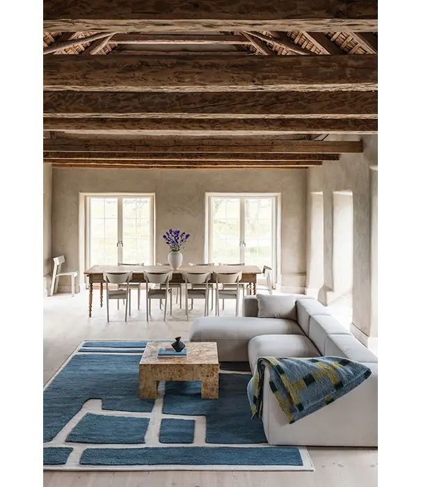 Layered  Layered - Gotland Klint Wool Rug, Cornflower Blue