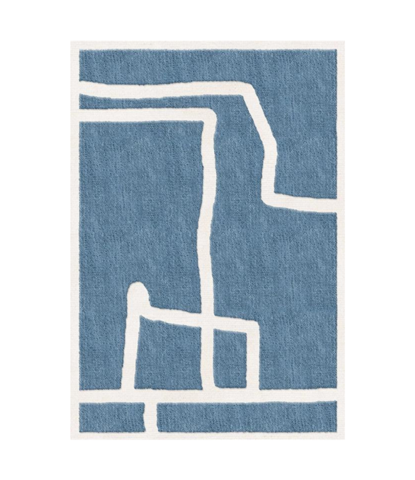 Layered  Layered - Gotland Klint Wool Rug, Cornflower Blue