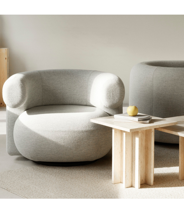 Normann Copenhagen  Normann Copenhagen - Burra lounge stoel met swivel, stof Zero 0110