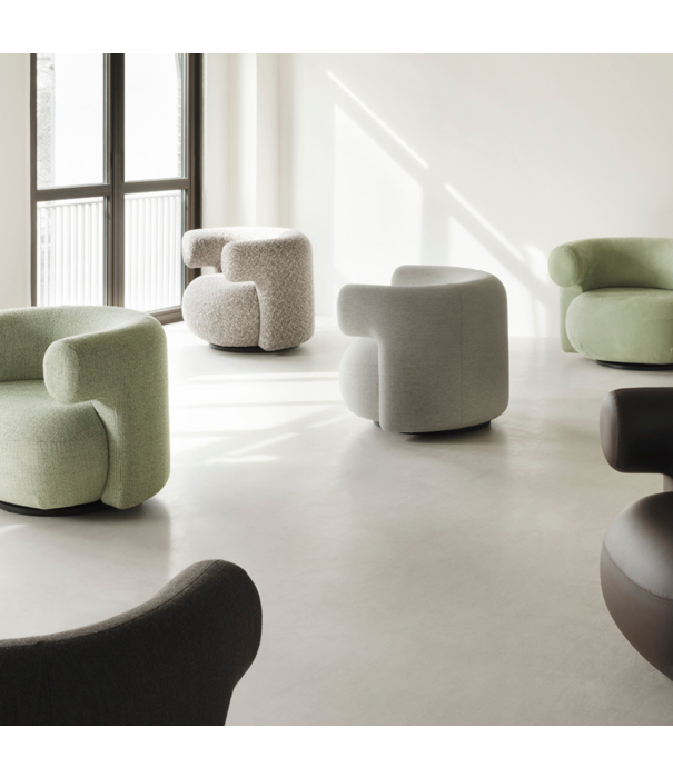 Normann Copenhagen  Normann Copenhagen - Burra lounge stoel met swivel, stof Hallingdal 110