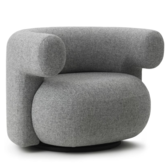 Normann Copenhagen - Burra lounge stoel met swivel, stof Hallingdal 110