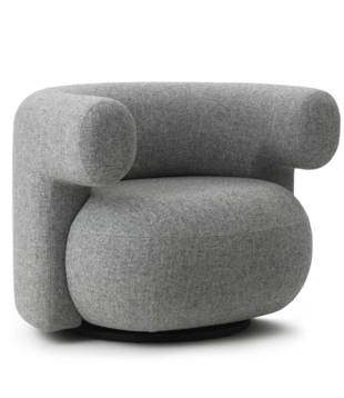 Normann Copenhagen - Burra lounge chair w.swivel, fabric Hallingdal 110