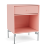 Montana Selection - Dream Nightstand Ruby, matte chrome legs