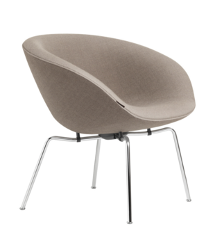 Fritz Hansen - Pot lounge chair light beige, chrome base