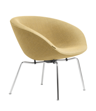 Fritz Hansen - Pot lounge chair yellow, chrome base