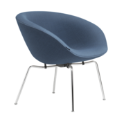 Fritz Hansen - Pot lounge chair light blue, chrome base