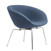 Fritz Hansen - Pot lounge stoel light blue, chroom onderstel