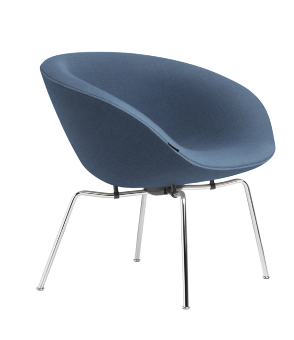 Fritz Hansen Fritz Hansen - Pot lounge stoel light blue, chroom onderstel
