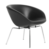 Fritz Hansen - Pot lounge chair Aura leather, chrome base