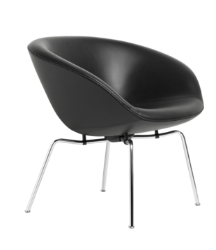 Fritz Hansen - Pot lounge chair Aura leather, chrome base