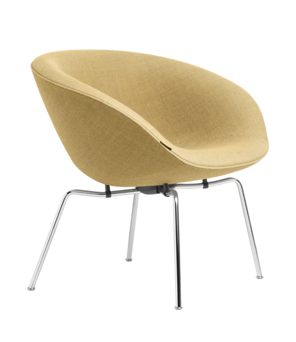 Fritz Hansen Fritz Hansen - Pot lounge chair Aura leather, brown bronze base