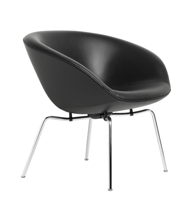 Fritz Hansen Fritz Hansen - Pot lounge chair Aura leather, brown bronze base