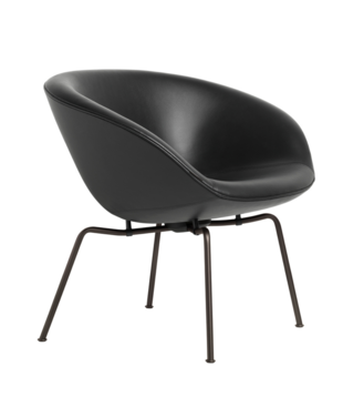 Fritz Hansen - Pot lounge chair Aura leather, brown bronze base