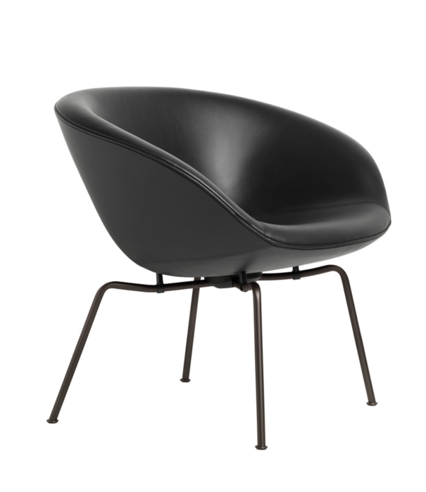 Fritz Hansen Fritz Hansen - Pot lounge chair Aura leather, brown bronze base