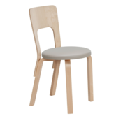 Artek - Chair 66 birch   - leather Sörensen Prestige beige