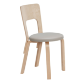 Artek - Chair 66 birch - leather Sörensen Prestige beige