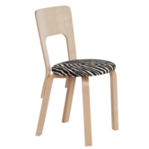 Artek - Chair 66 birch, seat Artek Zebra fabric