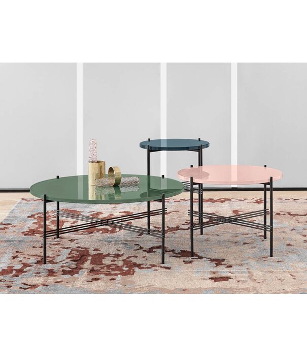 Gubi  Gubi - TS coffee table round Black Marquina marble, polished steel Ø55