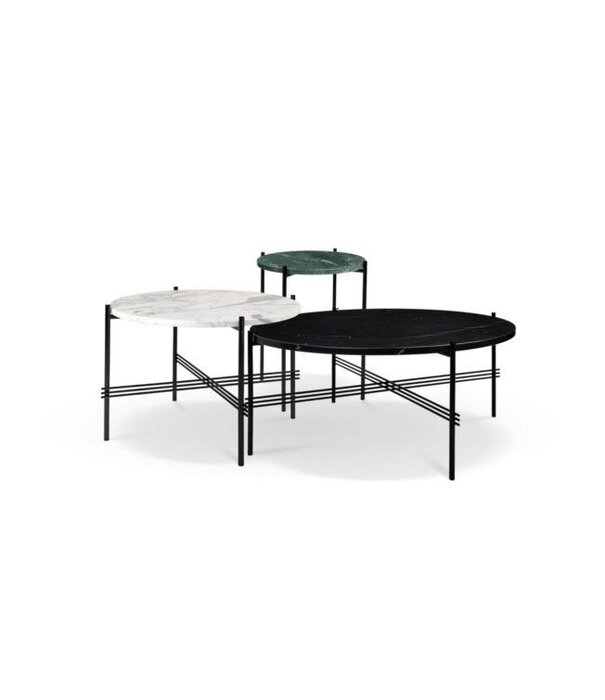 Gubi  Gubi - TS salontafel rond Black Marquina marmer, gepolijst staal Ø55