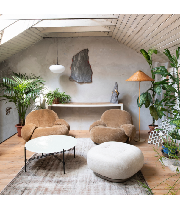 Gubi  Gubi - TS salontafel rond wit Carrara marmer, gepolijst voet