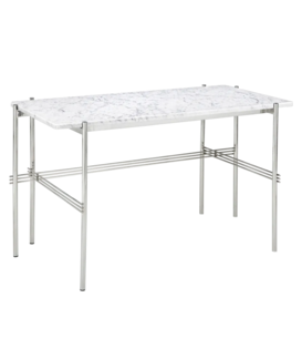 Gubi - TS Desk wit Carrara marmer, gepolijst frame 120 x 60