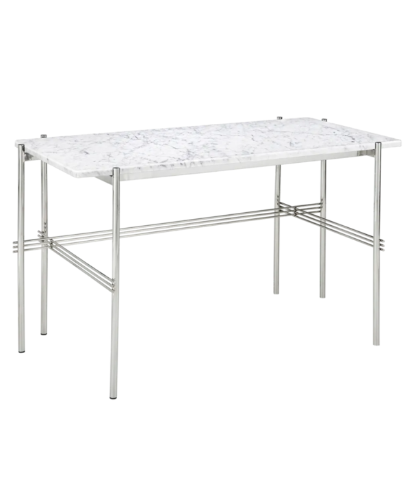 Gubi  Gubi - TS Desk white Carrara marble, polished frame