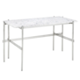 Gubi - TS Desk white Carrara marble, polished frame
