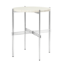 Gubi - TS side table round neutral white travertine, polished base
