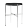 Gubi - TS side table round black Marquina marble, polished base