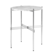 Gubi - TS side table round Carrara marble, polished base