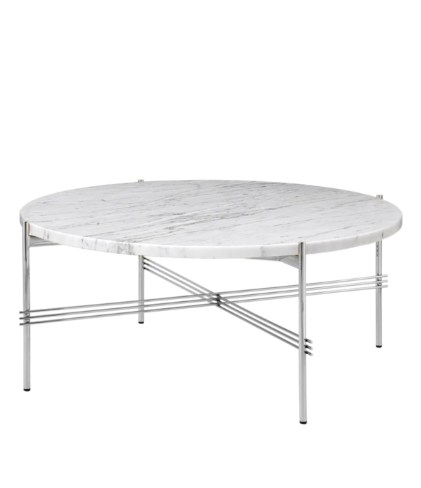 Gubi  Gubi - TS salontafel rond wit Carrara marmer, gepolijst voet