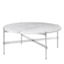 Gubi - TS coffee table round white Carrara marble, polished base