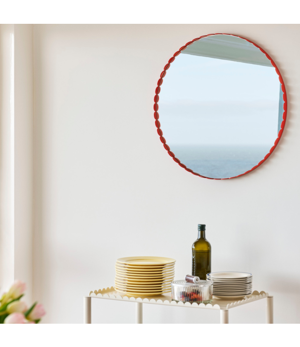 Hay  Hay - Arcs spiegel rond rood Ø60