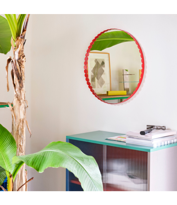 Hay  Hay - Arcs Mirror Round red Ø60