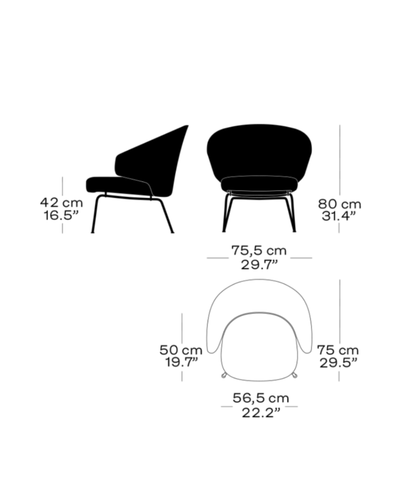 Fritz Hansen Fritz Hansen - LET lounge chair , steel base